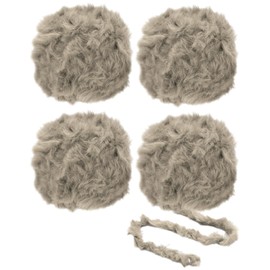 PATIKIL 35yds Faux Fur Yarn, 4 Skeins Fuzzy Yarn Crochet Fluffy Yarn Soft Chunky Polyester Plush Fur Eyelash for Crocheting Knit Blanket Rug Sweater Scarf Hat Bear Craft, Khaki