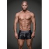 NOIR HANDMADE, H006-L, Men - Kunstleder Shorts mit Zipper und