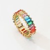 Michooyel Eternity Rainbow Ring Band Ring for Women Girls 18K