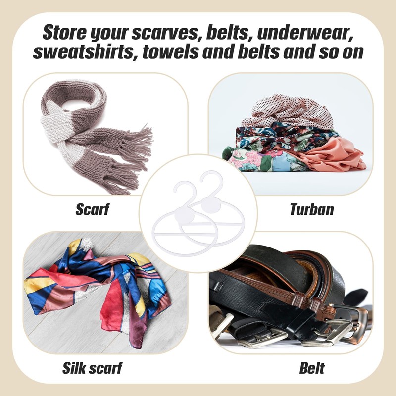 FoldTier 50 Pcs Scarf Hanger Plastic Holder Organizer Space Saving