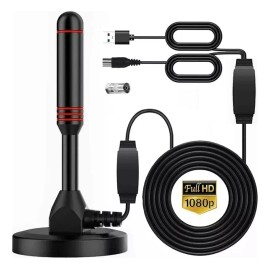 Antena de TV Digital 4K HD Para Interiores Con Amplificador de Señal