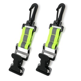 FLEXNOVA Pack of 2 Fire Brigade Glove Holders, Reflective Stripes Glove Clip with Metal Clip, Glove Holder Belt for Gloves, Towel, Masks, luminous