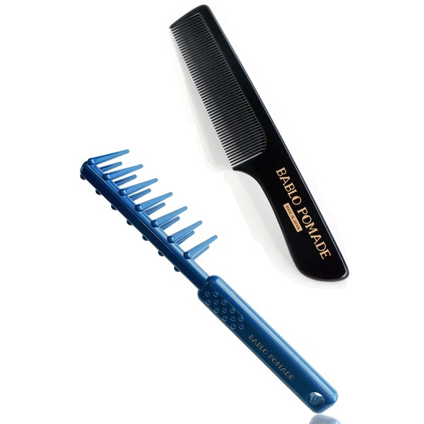 Bablo Pomade Gel Comb, Blue & Original Comb Set, Perm, Barber, Men's, Comb, Coarse Comb