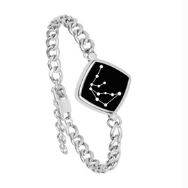 Single Bracelet– Long Distance Touch Bracelets Jewelry, Remote Smart Love Bracelet,Send SOS SMS Relationship Bracelets constellations Aquarius for Couples Lovers Friends Valentine's Day Gifts Silver
