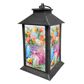 Briarwood Lane Lanterns Decorative - Battery Operated Lights - Outdoor Lantern - Decorative Lanterns - Room Decor - Patio Decor - Spring Home Decor - Spring Floral Jars