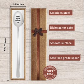 Peanut Butter Lovers Spoon Gift, Birthday Christmas Gift for Kids Mom Dad Grandma Grandpa, Peanut Butter Destroyer, Engraved Peanut Butter Spoons Stainless Steel