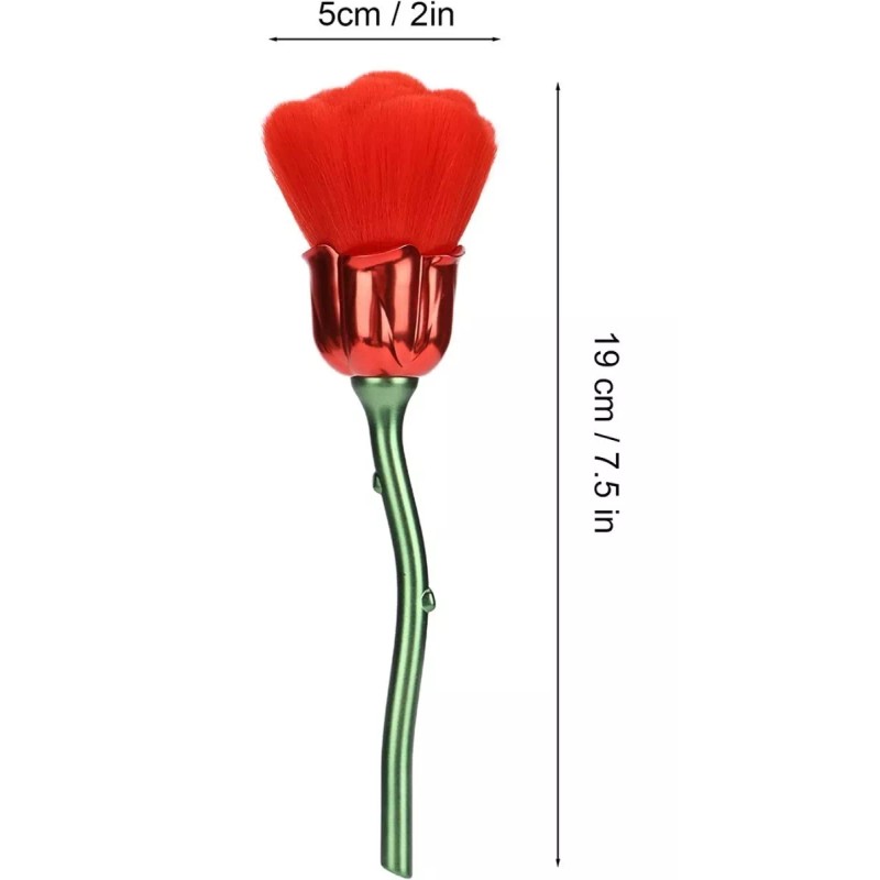Brochasmx Brocha Para Rubor Forma De Rosa, Cepillo Para Polvo