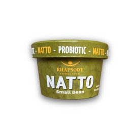 Rhapsody Natural Foods, Small BeanNatto, Made in Vermont, Fermented Probiotic Superfood, 3.5 oz (100g) - Case of 12 (42oz)