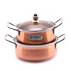 Coconut Royale Copper with Glass Lid Handi/Cookware Set (Stainless Steel,