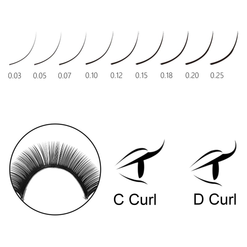 Cashmere Lash Extensions C CC D Curl 8-25mm Mixed &