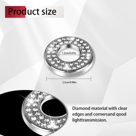 Lyxheth 4PCS Bling Car Inner Door Lock Pull Sticker, Bling Car Interior Accessory, Rhinestones Bling Cars Pull Rod Bolt Decoration Cover, Sparkly Cars Door Lock Pin Cap for C Class C200L (Silver)