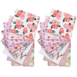 FAIRYGATE Fabric Scraps Crafts Precut Cotton Fabrics Squares for Quilting Patchwork and Sewing Crafts Flower Printed for Cloths DIY Handmade Sewing C0617