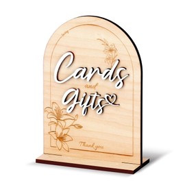 KOYILTD Wooden Wedding Signs for Reception Wedding Welcome Sign Wedding Memorial Decor Cards And Gifts Sign for Wedding Table Decor Wedding Shower Decorations Rustic Wedding Decor (Cards and Gifts)