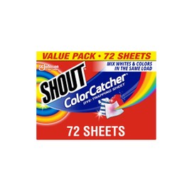 Shout Color Catchers for Laundry, Allow Mixed Washes, Prevents Color Runs and Maintains Original Clothing, 72 Count