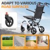 18LB Urltra-Light Foldable Portable Transport Wheelchair With Telescopic Hand