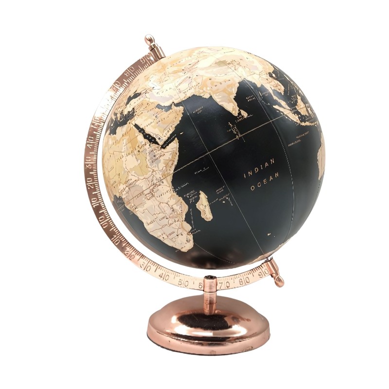 EXERZ 13cm Globe with Bronze Base, Handcraft Decorative Globe SI-3937