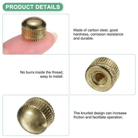 M METERXITY 8-Pack Threaded Cap Nuts, M4x11mm Screw Caps for Light Fixture, Female Knurled Knob Nut for Ceiling Light Cover Replacement/Decorative Lamp Parts, Acorn Screw Top [Copper Tone]