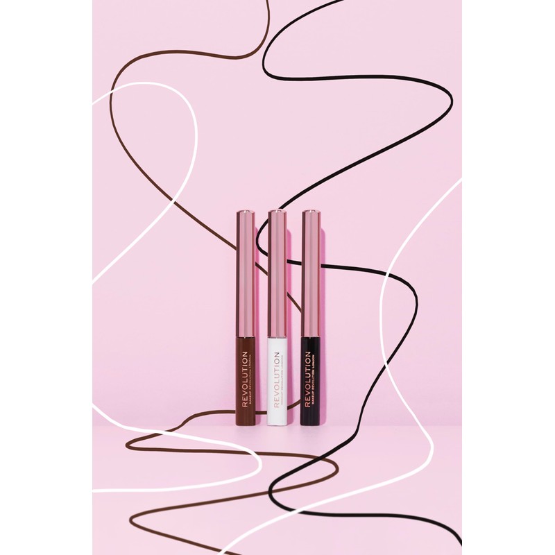 Makeup Revolution, Super Flick Liquid Eyeliner, Highly Pigmented, White, 2.4