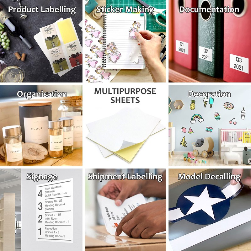 50 Sheets Glossy White Printable Sticker Paper A4 | Inkjet