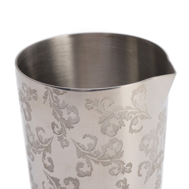 Cocktail Mixing Glass 304 Stainless Steel Heat Preservation Engraved Bartending