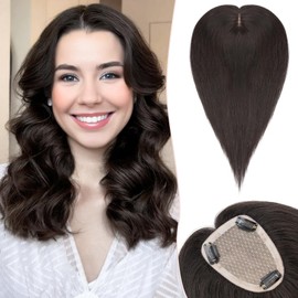 SEGO Pro Hair Toppers for Women Real Human Hair Human Hair Toppers for Thin Hair Toppers Hairpieces for Women No Bangs Adds Volume 12 Inch 1B Natural Black