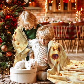 Moonysweet Manta de tortilla de burritos para adultos y niños, manta de doble cara para alimentos, tamaño adulto, divertida y realista, manta de forro polar, manta de franela de regalo para adolescentes niños y niñas, 71 pulgadas