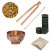 NKlaus 6-Piece Set Incense Bowl Tongs Spoon 100g Incense Charcoal
