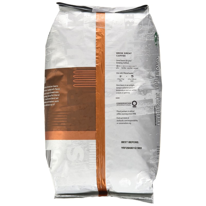 Starbucks House Blend Whole Bean Coffee, 40 Ounce