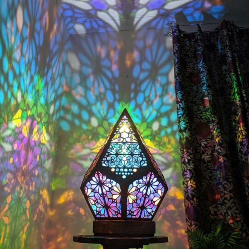 Bohemian LED Projection Light Bedside Night Lamp for Bedroom Hallway