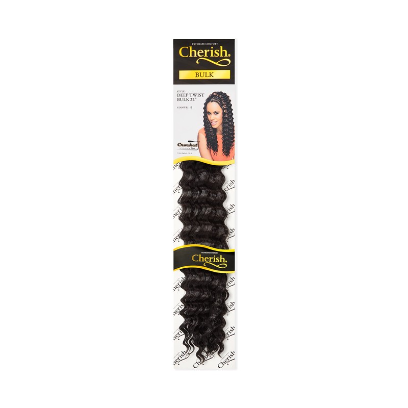 Cherish/Deep Twist Bulk 22'' / Crochet Hair Braids/Colour - 1B