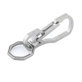 Titanium Multi Tools High Loading-Bearing Hook EDC Tool Keychain 25KN Carabiner Hiking Camping Outdoor Multi Tool (Titanium)
