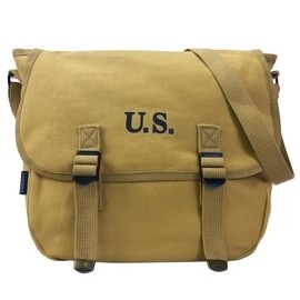 SMONT WW2 US M1936 Canvas Messenger Bag, 12" Vintage Tactical Musette Satchel Bags Military Crossbody Haversack