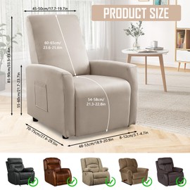 MeYuxg Armchair Cover, Armchair Covers with Pockets, 1-Seater Armchair Cover, Waterproof Stretch Armchair Protector for Recliner Chair, TV Chair (Light Mocha)
