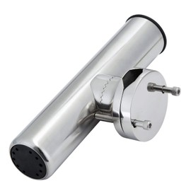 Stainless Steel Clamp on 360 Degree Adjustable Marine Boat Fishing Rod Holder for Rails 1-1/4” to 2” (32mm-50.8mm)