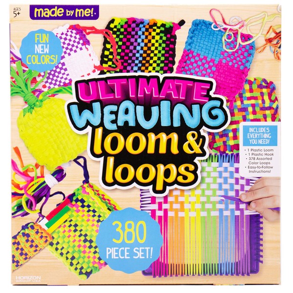 Made By Me Ultimate Weaving Loom by Horizon Group Usa, Includes Over 380 Craft Loops & 1 Weaving Loom (), Multicolor
