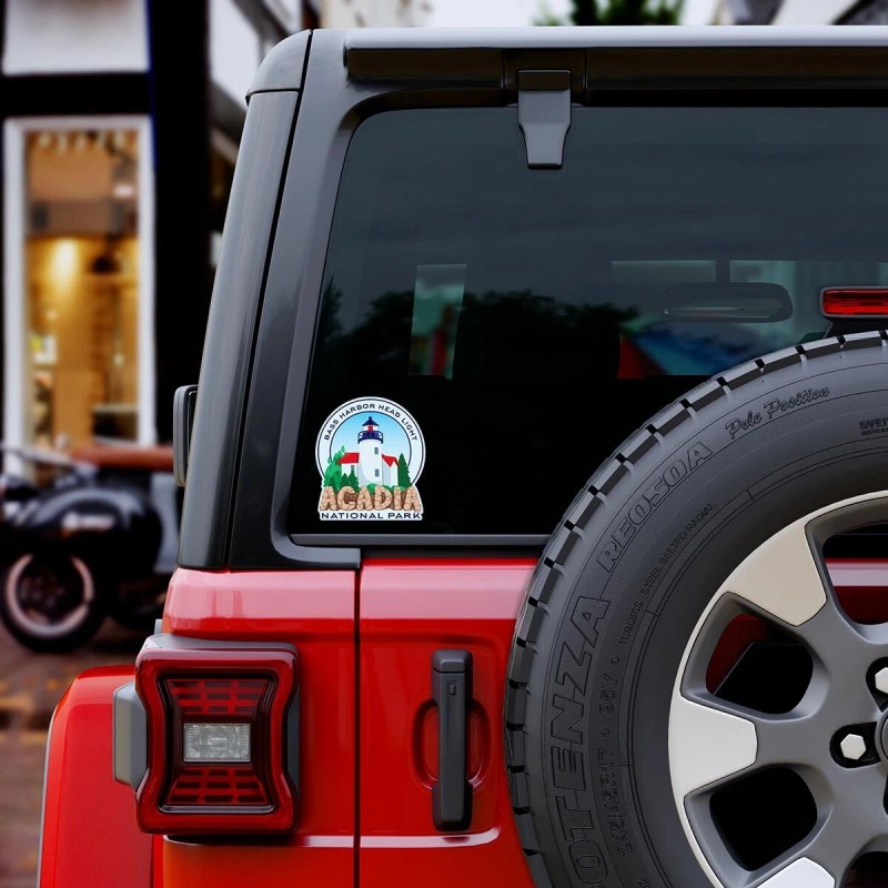 RetroPlanet Maine Bass Harbor Head Lighthouse Die Cut Vinyl Sticker