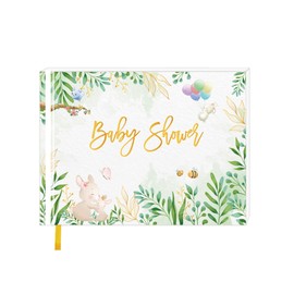 Premium Baby Shower Guest Book - 120 Plain 7 x 9 Premium Pages for Heartfelt Messages and Memories for Newborns Children Son Daughter Children Kids Photo Album Scrapbook Well Wishes Sign in Guestbook