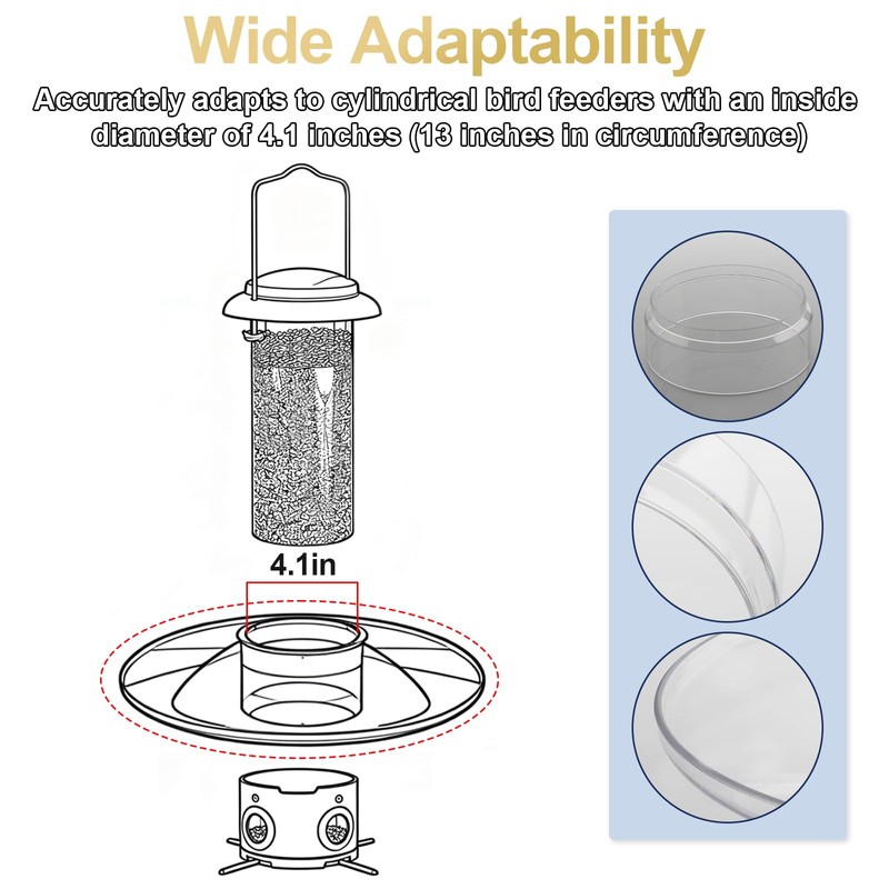 LEDBarz Universal Bird Feeder Squirrel Guard and Rain Cover (Inner