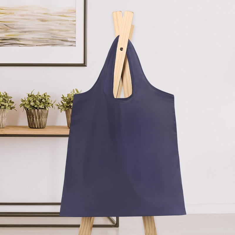 Niuoppy 4PCS Polyester Reusable Shopping Bags, Foldable Shopping Bag, Washable