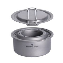 Boundless Voyage Ti2011C Titanium Alcohol Stove with Fire Extinguishing Lid, Alcohol Burner, Lightweight, Durable, Compact, Alcohol Stove, Windproof, Single Burner, Mountain Climbing, Disaster