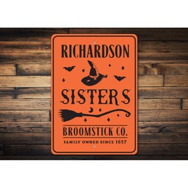 Richardson Sisters Est Date Aluminum Metal Decor Sign - 12" x 18"