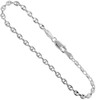 Sterling Silver Puffed Anchor Chain Bracelet 4.2mm Nickel Free Italy,