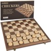 OUMODA Walnut 15" Magnetic Checkers Board Game Set - Folding