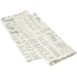 DII 100% algodón, Lavable a máquina, Impreso metálico día Festivo Mantel – 52 x 52 Asientos 4 Personas, Toallas de Cocina, Christmas Collage Sliver, Dish Towels, 1, 1