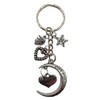 to the Moon and Back Love Heart Keyring Daughter Charm
