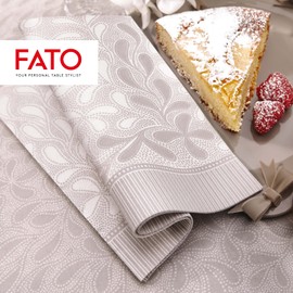 Fato - Trockene Papierservietten, Airlaid, Textileffekt, Packung mit 50 Servietten, Format 40x40 gefaltet in 4, Dekor Botanic Dust