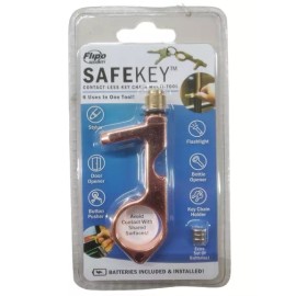 Flipo Safe Key Contact-Less LED Keychain Multi-Tool Rose Gold 2 pack w/Storage bag