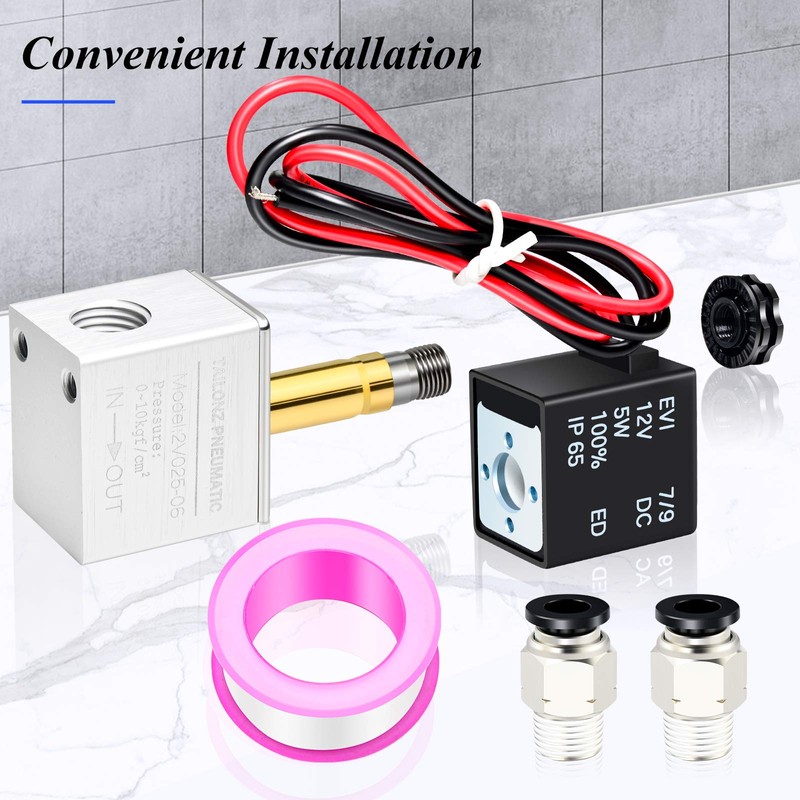 TAILONZ PNEUMATIC 1/8 Inch BSP 12V 2 Way Normally Closed