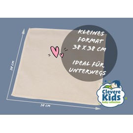 Clevere Kids Absorbent Burp Cloths, Pack of 9, Flannel Stars, 38 x 38 cm, Baby Cloths, Oeko-Tex (Forest Friends Blue)