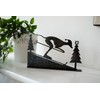 Skiing Whippet Greyhound Silhouette Ornament - Handmade Festive Decor for
